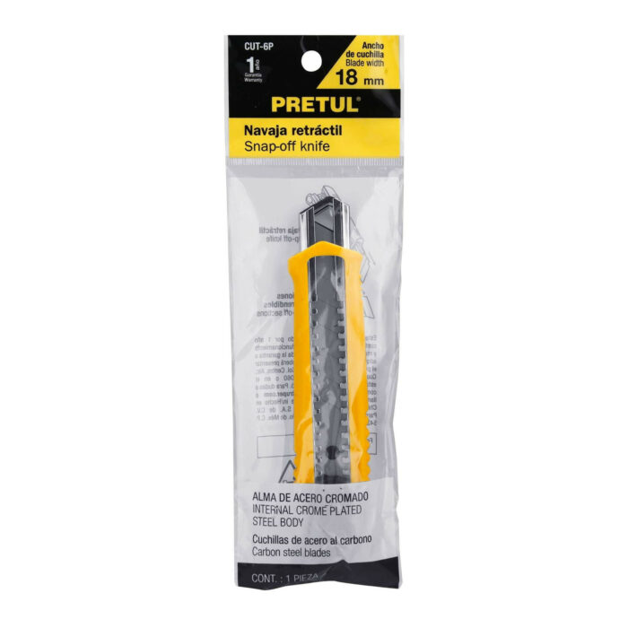 Cutter 18 mm plástico con alma metálica, Pretul cutter 18 mm plastico con alma metalica pretulcut 6p 093