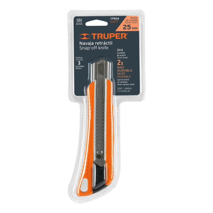 Cutter 25 mm reforzado de plástico con alma metálica, Truper cutter 25 mm reforzado de plastico con alma metalica trupercut 7 155