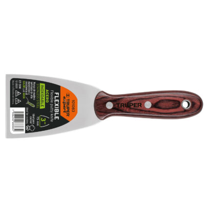 Espátula 3" acero inoxidable con mango de madera