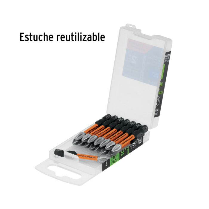 Estuche con 15 puntas de cruz PH2 de impacto largo 2" estuche con 15 puntas de cruz ph2 de impacto largo 2 pude 1202 15i dad