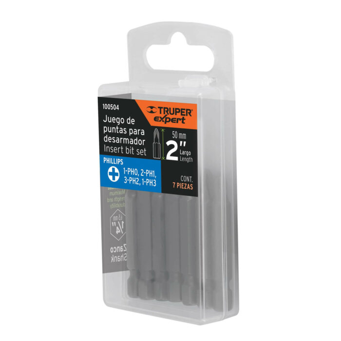 Estuche con 7 puntas de cruz combinadas largo 2", Expert estuche con 7 puntas de cruz combinadas largo 2 expertpun 7ph2 d59