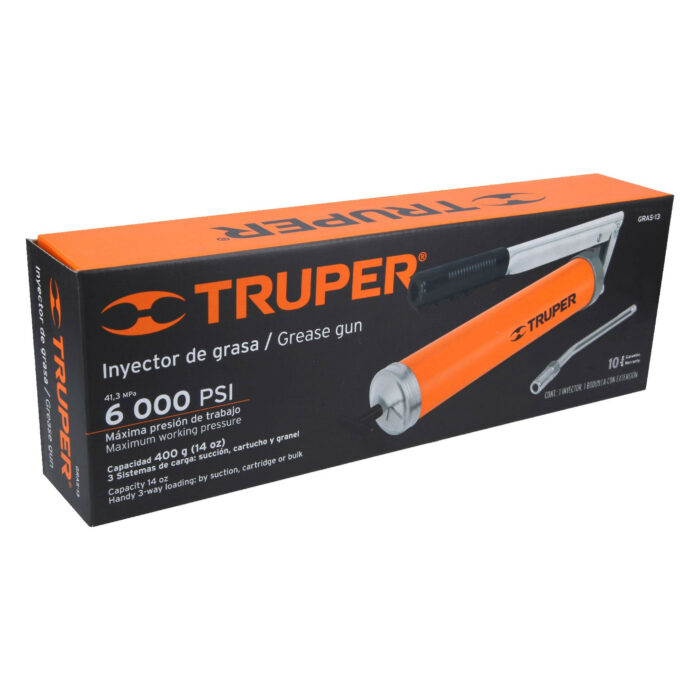 Inyectora de grasa 14 oz, 6000 PSI con grip antiderrapante inyectora de grasa 14 oz 6000 psi con grip antiderrapantegras 13 496