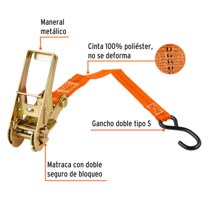 Juego de 2 sujetadores con matraca carga máxima 1125 kg juego de 2 sujetadores con matraca carga maxima 1125 kgsu 1125r f8f