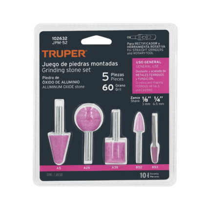 Juego de 5 piedras montadas zanco 1/4" y 1/8"