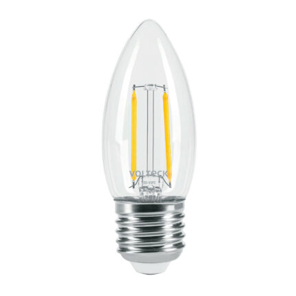 Lámpara LED tipo vela 3 W con filamento luz cálida