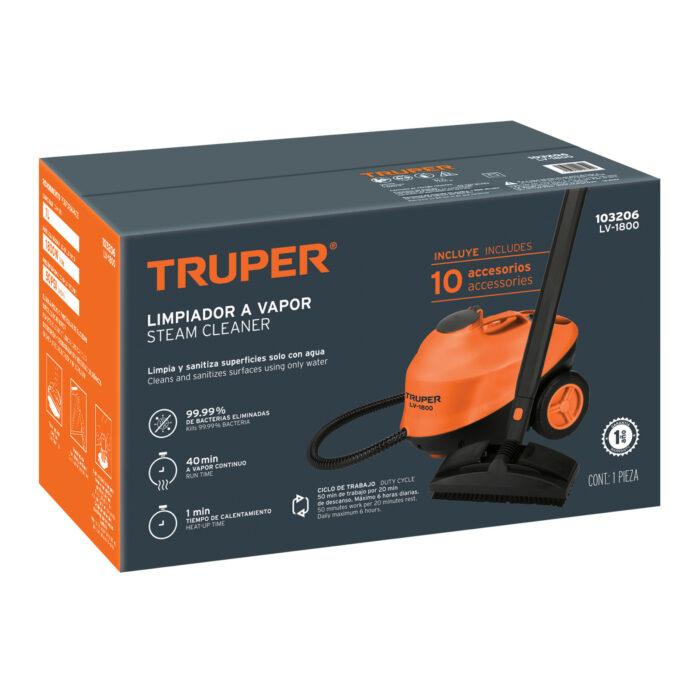 Limpiador a vapor, 1800W, Truper limpiador a vapor 1800w truperlv 1800 d73