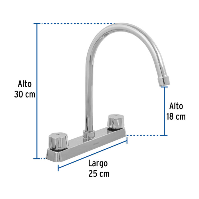 Mezcladora curva 8" p/fregadero manerales hex car compresión mezcladora curva 8 p fregadero manerales hex car compresionf 320 c de4