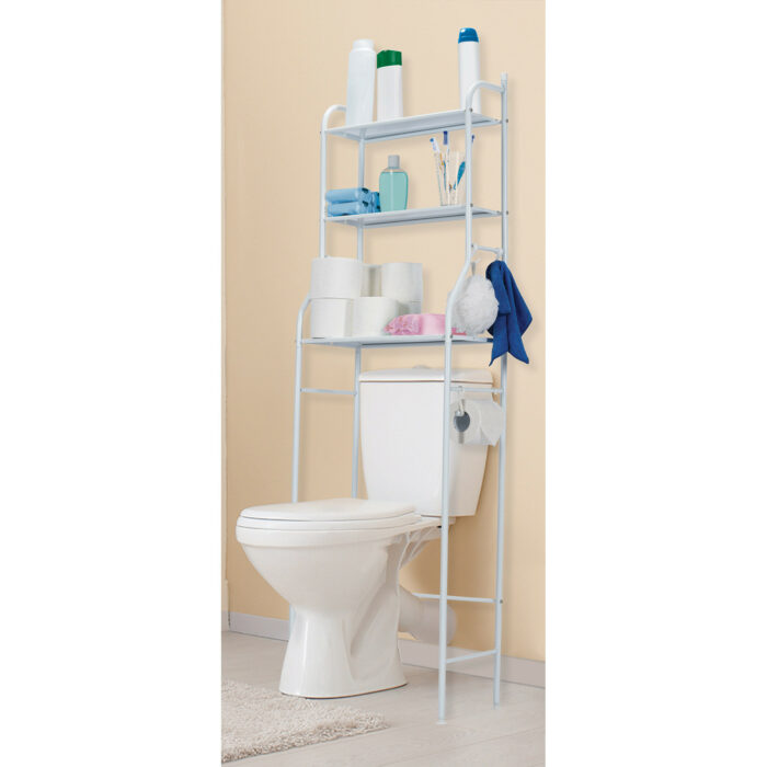 Mueble organizador blanco para baño con 3 repisas, Foset mueble organizador blanco para ba o con 3 repisas fosetowc 3 dc0