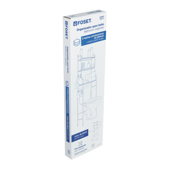 Mueble organizador blanco para baño con 3 repisas, Foset mueble organizador blanco para ba o con 3 repisas fosetowc 3 f69