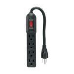 Multicontacto doméstico 4 entradas negro