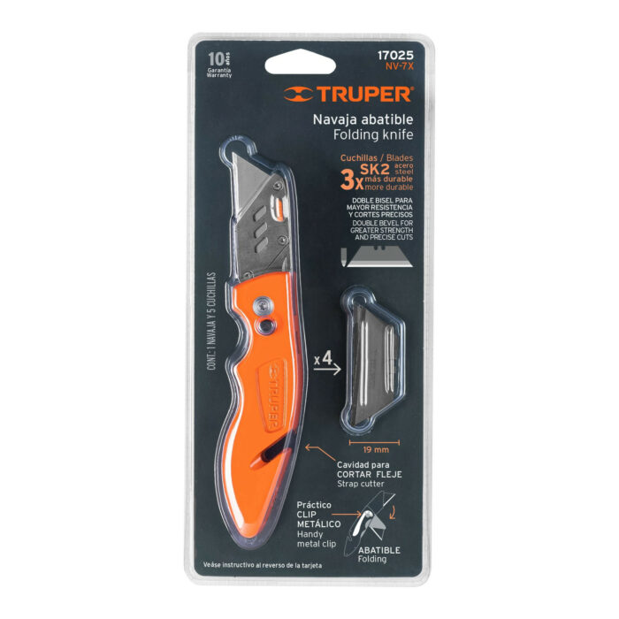 Navaja abatible 7" cuerpo de aluminio y acero inox, Truper navaja abatible 7 cuerpo de aluminio y acero inox trupernv 7x af2