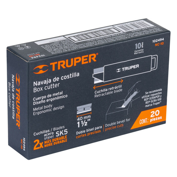 Navaja de costilla con cuerpo metálico, Truper navaja de costilla con cuerpo metalico trupernc 10 1f9