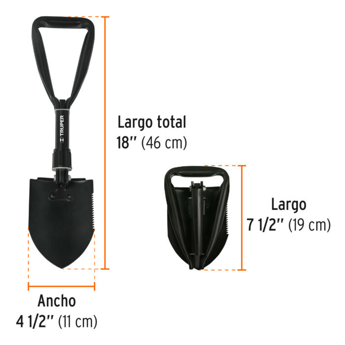 Pala plegable de 18", Truper pala plegable de 18 truperple 18 b94