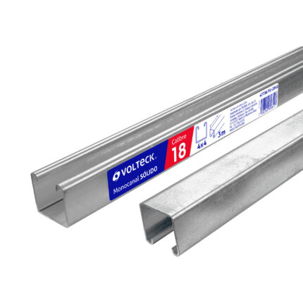 Perfil monocanal sólido de 3 m