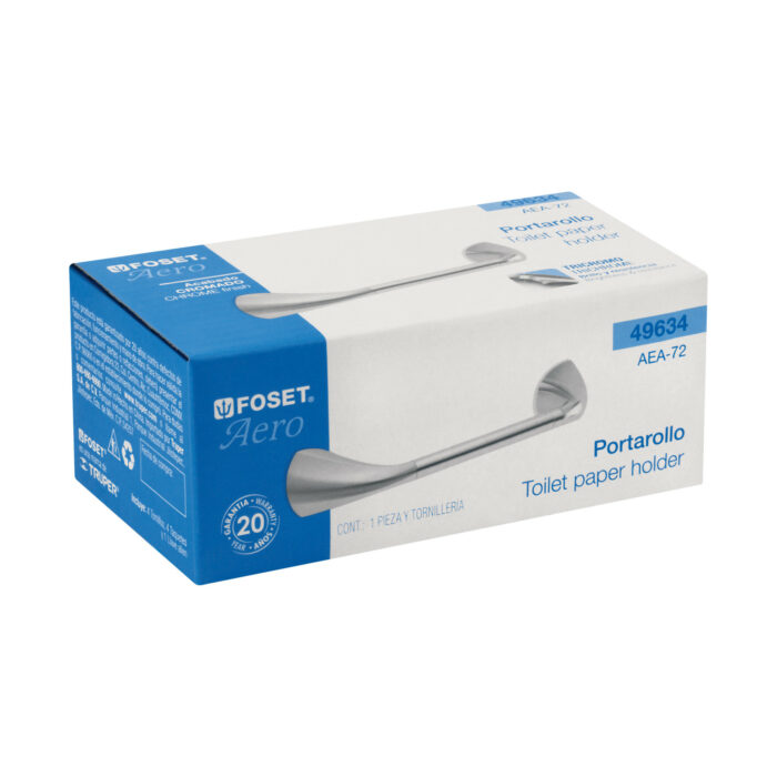 Portarrollo con barra de acero inoxidable, Foset portarrollo con barra de acero inoxidable fosetaea 72 f60