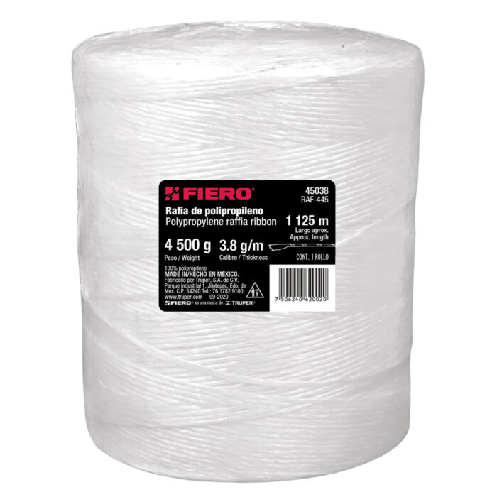 Rollo de rafia de 1125 m color blanco calibre 3.8 g/m rollo de rafia de 1125 m color blanco calibre 3 8 g mraf 445 916