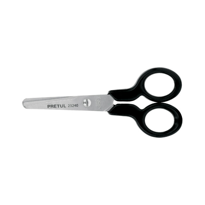 Tijera 4-1/2" de acero inoxidable punta roma escolar