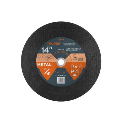 Disco Tipo 41 de 14" x 3.1 mm para corte de metal, TRUPER