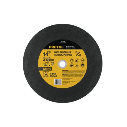 Disco Tipo 41 de 14" x 3.1 mm para corte de metal, PRETUL