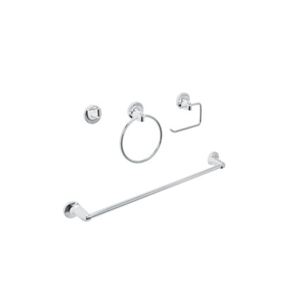 Juego de 4 accesorios para baño metálicos, Foset