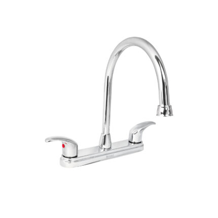 Mezcladora fregadero 8" cromo, cuello largo, palanca, AQUA