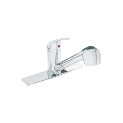 Monomando fregadero cromo, cuello extraíble, AQUA