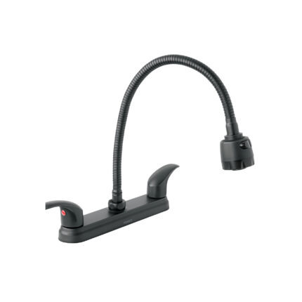 Mezcladora 8" p/fregadero, flexible, palanca, negro, Aqua