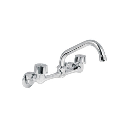 Mezcladora fregadero 8" cromo, instalación a pared, AQUA