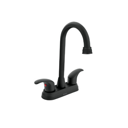 Mezcladora lavabo 4" negro, tipo bar, palanca, AQUA