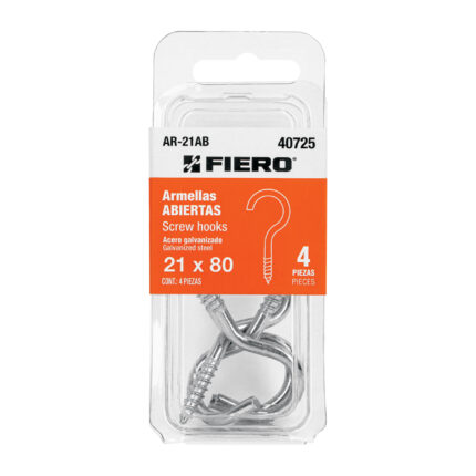 Blíster con 4 armellas abiertas de 21 x 80, Fiero
