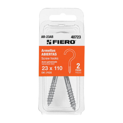 Blíster con 2 armellas abiertas de 23 x 110, FIERO