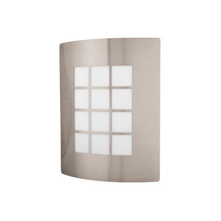 Arbotante decorativo cuerpo acero inox, lámpara no incluida