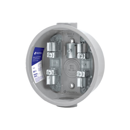 Base para watthorímetro, 4 terminales, Volteck