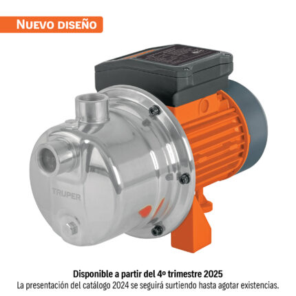 Bomba eléctrica tipo jet para agua, acero inoxidable, 1/2 HP