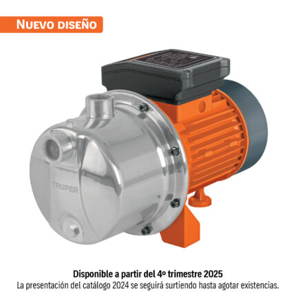 Bomba eléctrica tipo jet para agua, acero inoxidable, 3/4 HP