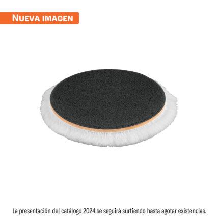 Borla p/pulir de lana de 6" hook and loop, TRUPER