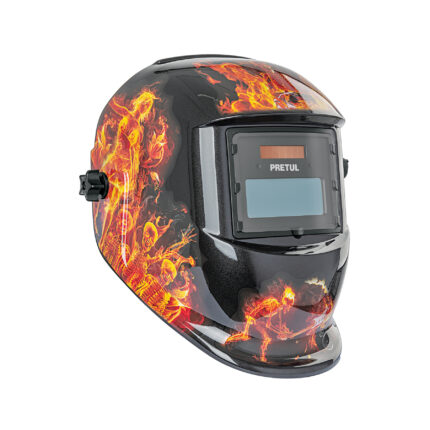 Careta electrónica p/soldar, fuego, sombra 9 a 13, PRETUL