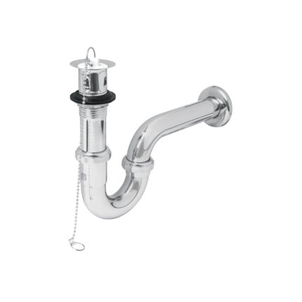 Céspol 1-1/4" c/contra, tapón y cadena, latón cromo,p/lavabo