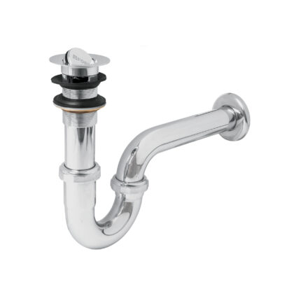 Céspol 1-1/4", contra tipo moneda, latón cromo, para lavabo