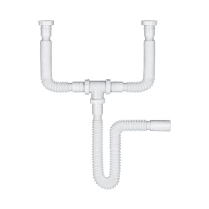 Céspol flexible doble para fregadero, polipropileno, 1-1/2"