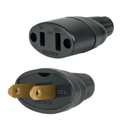 Clavija y contacto de PVC, bolsa con 2 piezas, Volteck