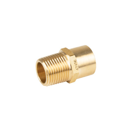 Conector NPT soldable de latón, 1/2" X 3/8", Foset