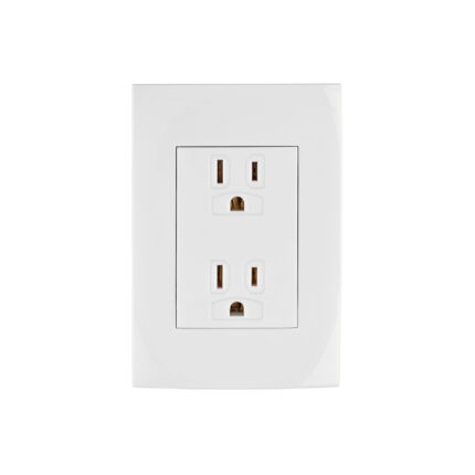 Contacto dúplex, 2 polos + tierra, línea Oslo, blanco