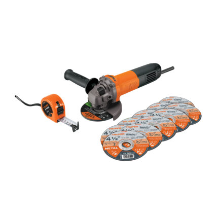 Combo esmeriladora 4-1/2", 700W, discos y flexómetro, PRO
