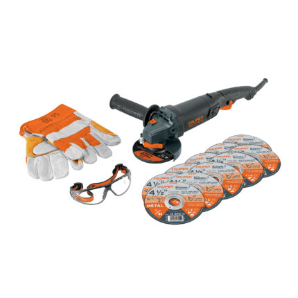 Combo esmeriladora 4-1/2",950W, discos, lentes y guantes,IND