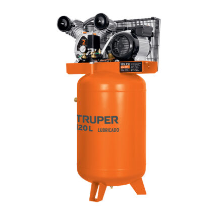 Compresor de aire, con banda, vertical 120L 4HP, 220V Truper