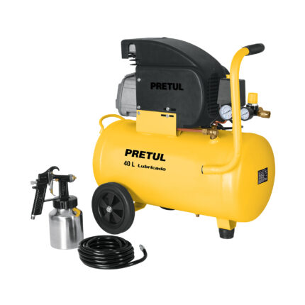 Kit Compresor de aire 40L 3HP, manguera y pistola, Pretul