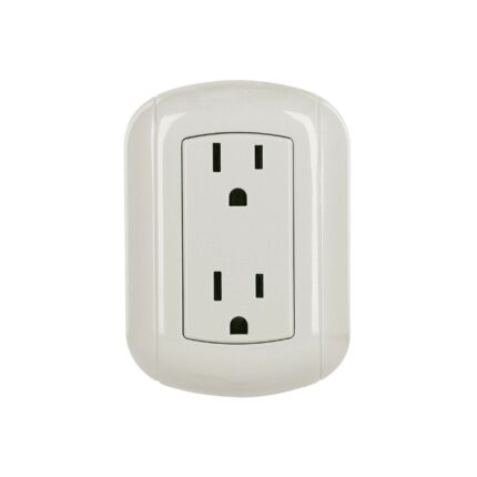 Contacto de sobreponer duplex 2 polos+ tierra, ABS, Volteck