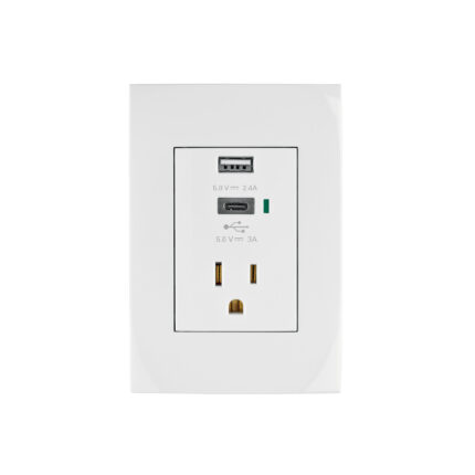 Contacto 2polos + tierra con 2 puertos USB, Oslo, blanco