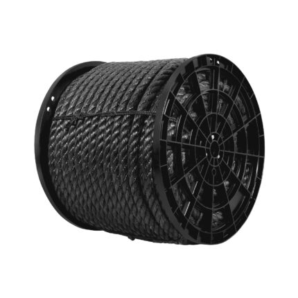 Kilo de cuerda negra de polipropileno 25 mm, carrete 30kg